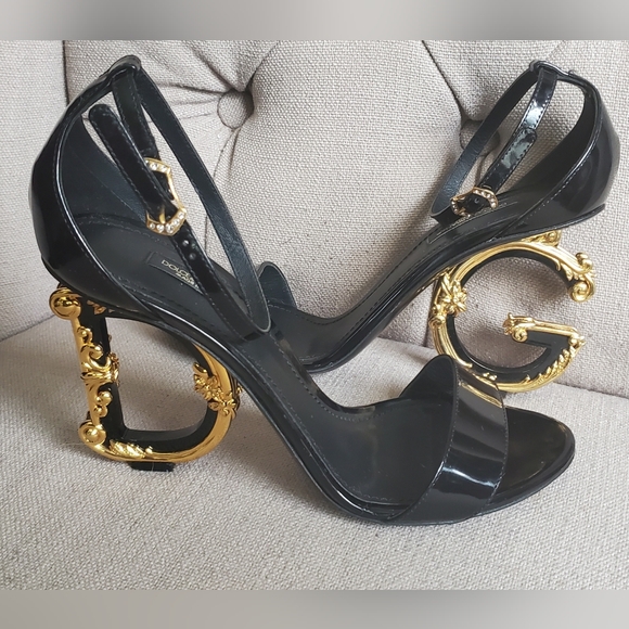 Dolce & Gabbana Shoes - Dolce and Gabbana Keira Baroque Logo Sandal
